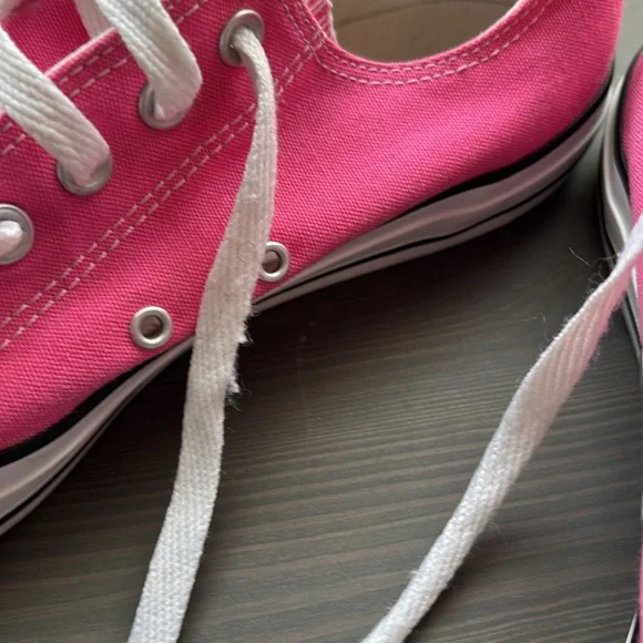 Converse Pink Canvas Sneakers with White Accents - Picture 14 of 16